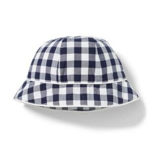 Janie and Jack Blue and White Checkered Kids Hat